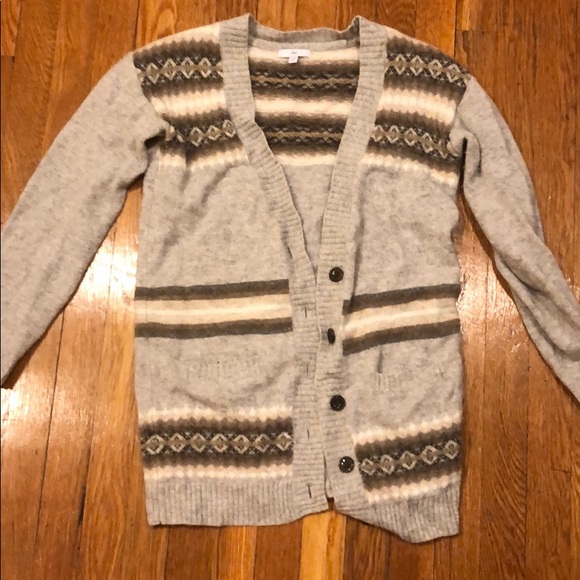 Gap boyfriend V neck cardigan striped - Picture 1 of 3